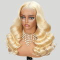 613 Lace Front Wig Human Hair 22 Inch Glueless 13X6 Lace Frontal 220% Density Body Wave Blonde 100% Real Human Hair Wig Triple Lifespan 3X No Tangle No Shedding No Synthetic