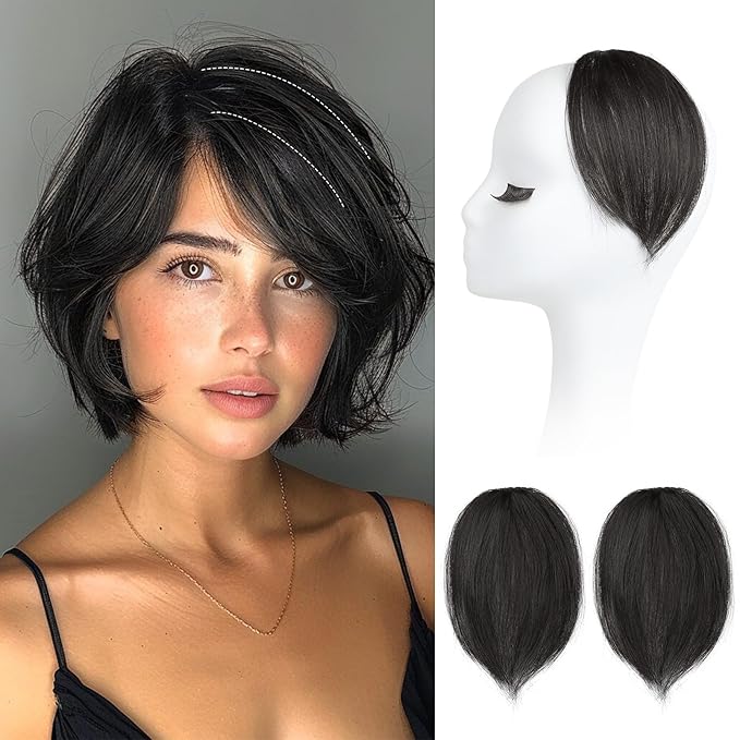 REECHO Clip in Hair Volumizer, 2PCS 6 inch Short Thick Clip in Hairpieces Adding Extra Volume Hair Extensions for Women (Black Brown)