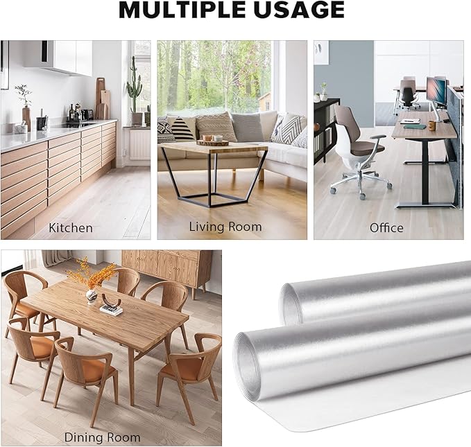 Clear Floor Mat for Home, 5'×8' Large Non-Slip Plastic Rug for Under Kitchen Table, Durable Waterproof Vinyl Area Mat for Baby Spills, Dog Accident, Anti-Scratch Floor Protector for Dining Room