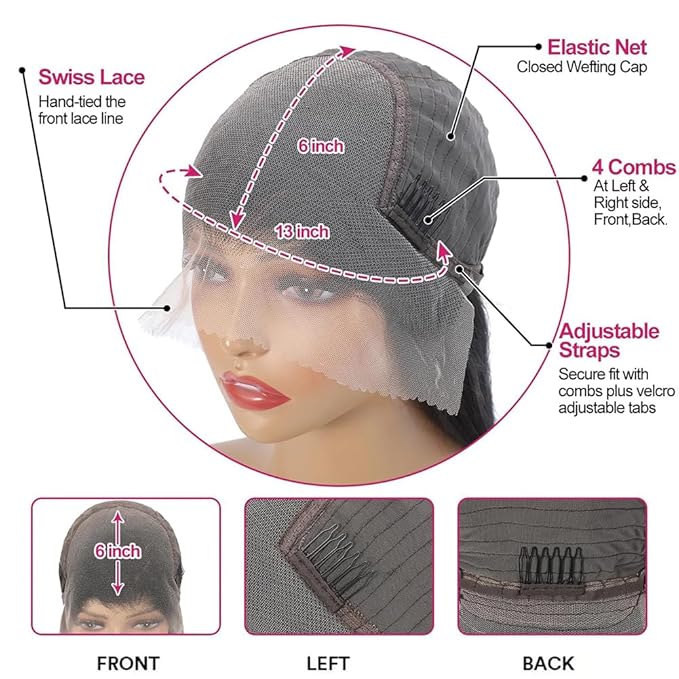 13x6 Body Wave Lace Front Wigs Human Hair Pre Plucked 200 Density HD Transparent Lace Frontal Wigs Human Hair for Women 9A Glueless Wigs Human Hair with Baby Hair 20Inch