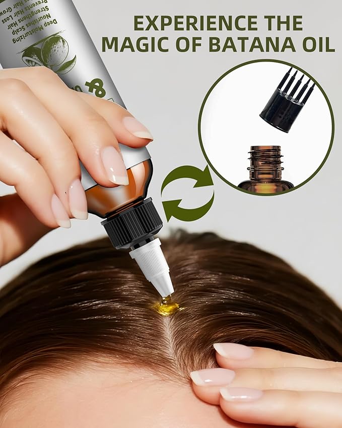 100% Natural Raw Batana Oil for Hair Growth, Dr Sebi Hair Growth Oil From Honduras, Thicker & Stronger Hair, Prevents Hair Loss, Eliminates Split Ends 4.23 Fl Oz (Pack of 2)