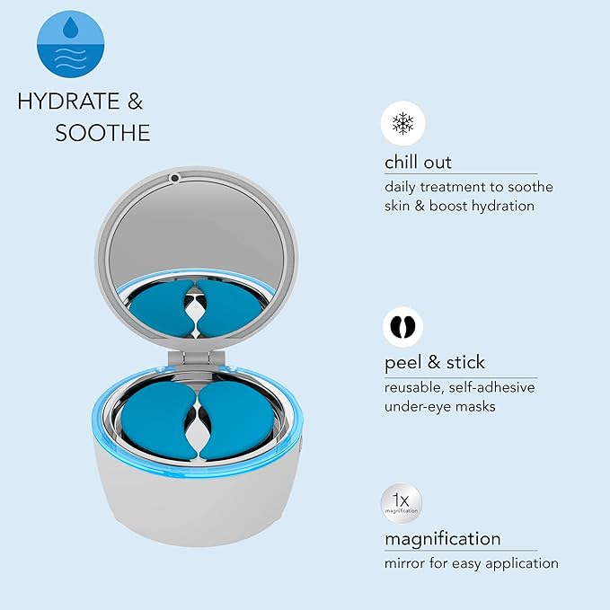 skn by conair Cool Beanz Reusable Under Eye Patches, Rechargeable Cooling Eye Mask to Reduce Dark Circles and Puffiness, and Refresh Tired Eyes