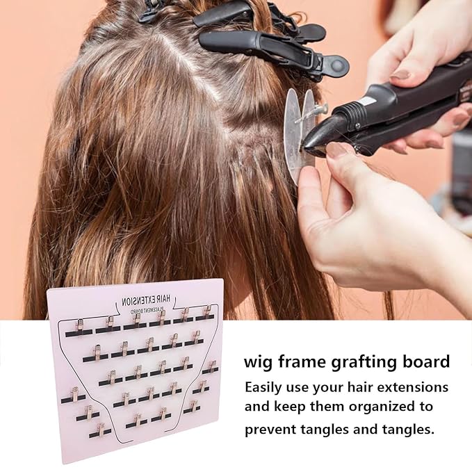 Extension Holder - Wig Sectioning Display Plates, Secure Clip Design, Clip-In Wig Grafting Plate, Time Saving Acrylic Hair Separator Board | Professional Grafting Plate for Hairpieces Home Salon Appl