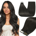 Full Shine Invisible Tape in Hair Extensions Human Hair Color 1C Mocha Brown Tape Hair Extensions Real Human Hair 20Inch Long Remy Straight Extension 50G 20Pcs for Women Natural Look