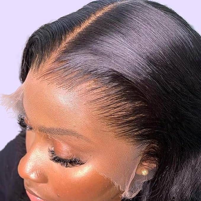 13x4 Full Frontal Wig SKINLIKE Real HD Lace Wig 0.10mm Ultra-thin Invisible HD Lace Front Wigs 200% Density Body Wave Vivid Hairline Bleached Knots 15A Brazilian Human Hair Wig Frayed Ends 28 Inch