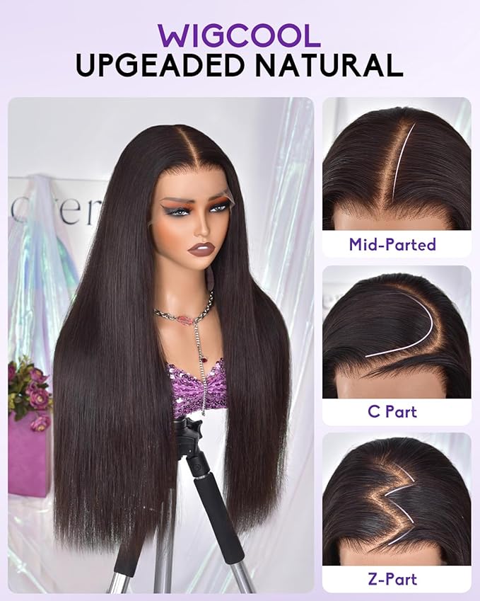 13x6 Lace Front Wigs Human Hair 180 Density Straight Transparent Lace Front Wigs Human Hair Pre Plucked Wigs for Women Glueless Wigs No Synthetic Blend Triple Lifespan 3X 24inch