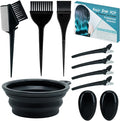 10 Pc Hair Bleach Kit - Hair Coloring Products With Dye Brush, Color Bowl, Earmuffs, Clip for Salon Bleaching & Highlighting
