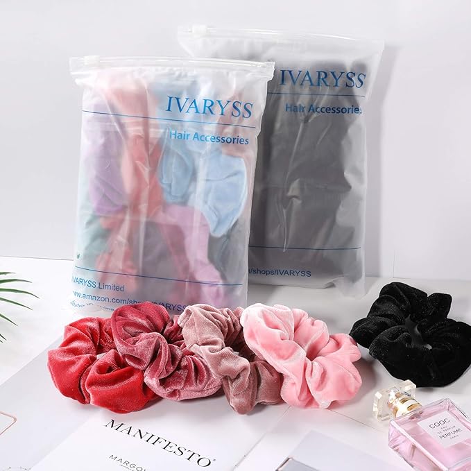 IVARYSS Extra Large Neon Scrunchies for Hair 80s, Premium Velvet Soft Jumbo Scrunchy, XL 6 inch Big Elastic Band Women and Girls Hair Accessories, 4 Pack, Neon