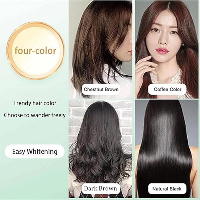 HUANG YI Natural Plant Hair Dye, New Botanical Bubble Hair Dye 30ml 10Packs/Box, Pure Plant Extract for Grey Hair Color Bubble Dye, New Botanical Bubble Hair Shampoo(Dark Brown)