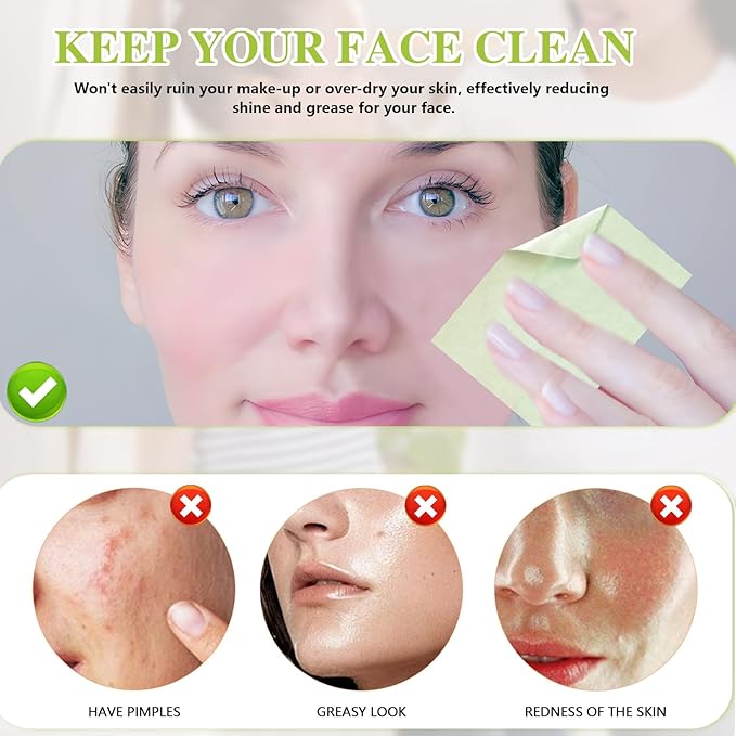 1000pcs Oil Blotting Sheets for Face, Blotting Paper for Oily Skin, Clean and Clear Oil Absorbing Sheets