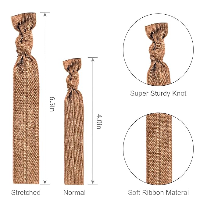 79STYLE 300pcs Elastic Hair Ties Ouchless No Crease Ouchless Ribbon Ponytail Holders Bulk Colorful Yoga Twist Hair Bands Hair Accessories Hand Knotted Fold Over Solid Colors (Multiple 20 Colors)