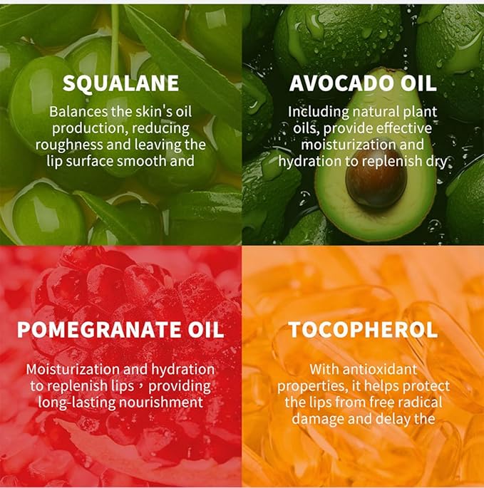 MAEPEOR Glowing Lip Oil 7 Colors Hydrating Lip Balm Nourishing Lip Care Lip Treatment Glossy Finish Non-sticky Moisturizing Lip Balm (06 Red)