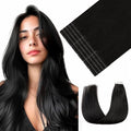 Youngsmile Injection Tape in Hair Extensions Human Hair, #1B Natural Black Invisible Tape in Injected Hair Extensions, 20pcs 30g, 14 Inch Injected Tape Ins Straight Extensiones De Cabello (#1B,14'')