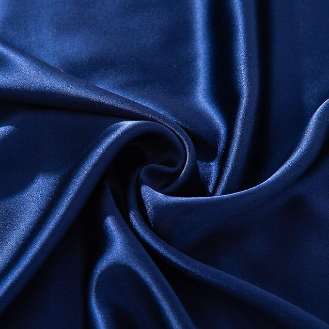SLPBABY 100% Natural Pure Silk Pillowcase for Hair and Skin, Both Side 19 Momme Silk, Luxury Smooth Satin Pillowcase Cover with Hidden Zipper (Standard(20''x26''), Navy Blue)