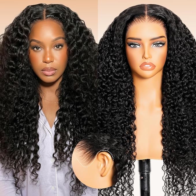 Arabella 13x6 Lace Front Wigs Human Hair 210% Density Glueless Wigs Human Hair 100% Curly Wave Human Hair Wigs 12A Pre Plucked Pre-Bleached Pre-Cut Glueless Wig (24inch,13x6 deep curly wig)