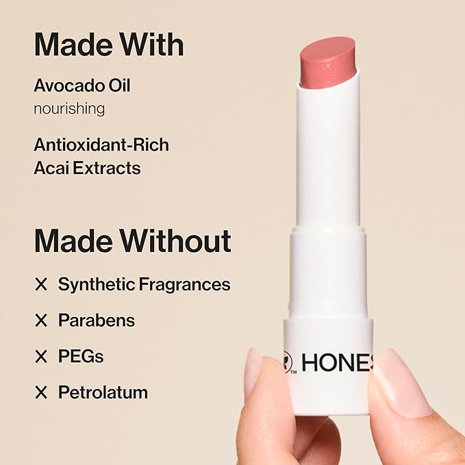 Honest Beauty Tinted Lip Balm | Antioxidant-rich Acai Extracts + Avocado Oil | EWG Certified, Vegan, Cruelty Free | Summer Melon