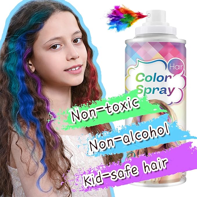 Temporary Hair Color Spray, White Hair Dye Pomades for Kids and Women-Perfect for Cosplay, Christmas, and Halloween Parties, Natural Washable Quick-Drying, One-Time Use in one wash (White, 120ml)