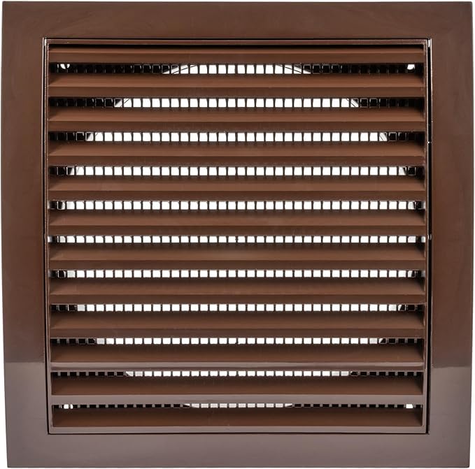 Repa Market 6 Inch Brown Dryer Vent Hood/Duct Cover for Walls or Ceiling/ABS Plastic Louvered Air Grille with Built-In Mesh Screen/Exhaust and Dryer Vent Covers for Indoor & Outdoor Use