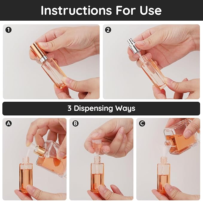 Segbeauty Portable Mini Perfume Atomizer Bottle, 5pcs Empty Refillable Cologne Spray Bottles, 10ML Small Travel Glass Perfume Bottle Fine Mist Sprayer Scent Pump Case for Cologne Fragrance