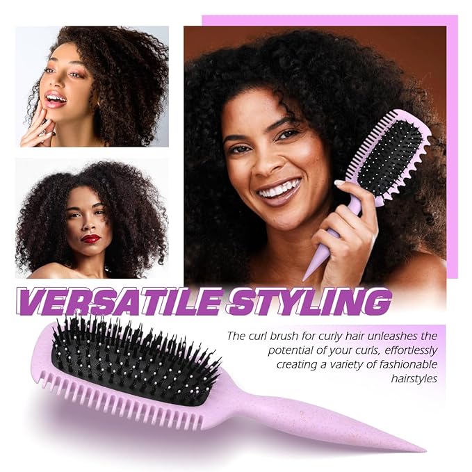 Candy Brush Curl Defining Hair Brush for Effortlessly Detangling Shaping and Styling Curls, Curl Brushes with EdgeLift for All Wet or Dry Hair Types for Women and Girl, Reduce Pulling and Frizzing