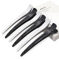AIMIKE Extended Sectioning Hair Clips w/Built-in Silicone Band, 4.8" No-Crease Non-Slip Hair Styling Clips for Thick, Curly Hair –Blow Drying, Hair Rollers, Rust-Free – 6 Pack, Glitter Duckbill Clips