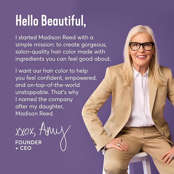 Madison Reed Radiant Hair Color Kit - 7NA Light Ash Brown with Cool Smoky Undertones (Arezzo Brown), Dimensional Gray Hair Blending Permanent Hair Dye, PPD-Free & Ammonia-Free, 2 Pack