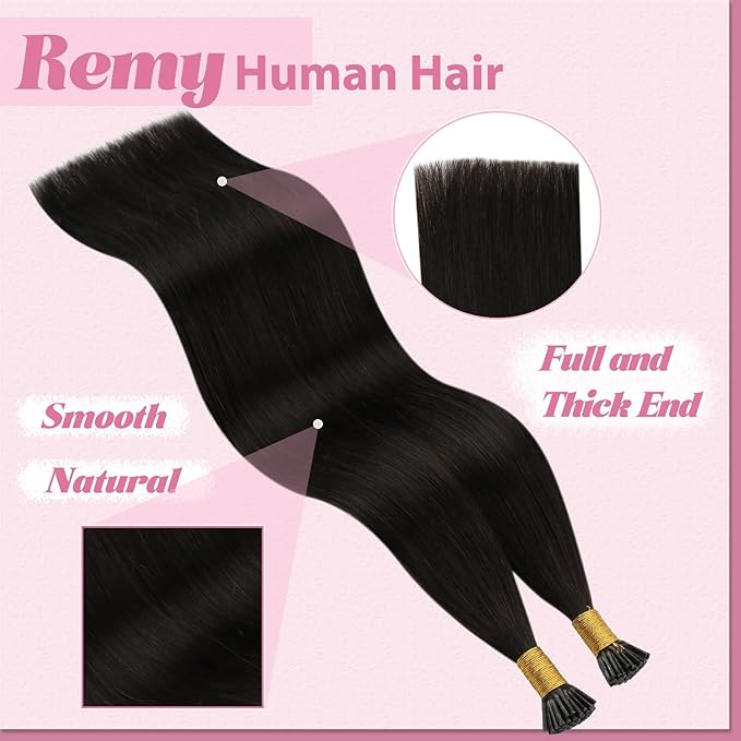 YoungSee I Tip Extensions Brown Itip Human Hair Extensions Dark Brown 14 Inch I Tips Hair Extension Real Human Hair Dark Brown Short Itip Hair Extension for Short Hair Tip Extension 80s 50g