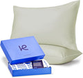 Kickoff Viscose Bamboo Pillowcase, King, Set of 2, 100% Organic Hidden Zippered Viscose Bamboo Pillow Case King Size, Cooling Pillow Cover for Hot Sleepers (20"x40", Soft Sage)