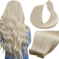 LaaVoo Tape in Hair Extensions Human Hair Bleach Blonde Invisible Tape Hair Extensions Real Human Hair Seamless 18 Inch 100g 40pcs