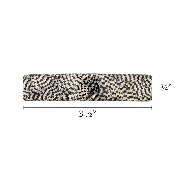 Silver Hair Barrette for Thin Hair, Classic Rectangle French Barrette for Women, Lightweight and Comfortable, Strong Hold, Opera Silver | France Luxe