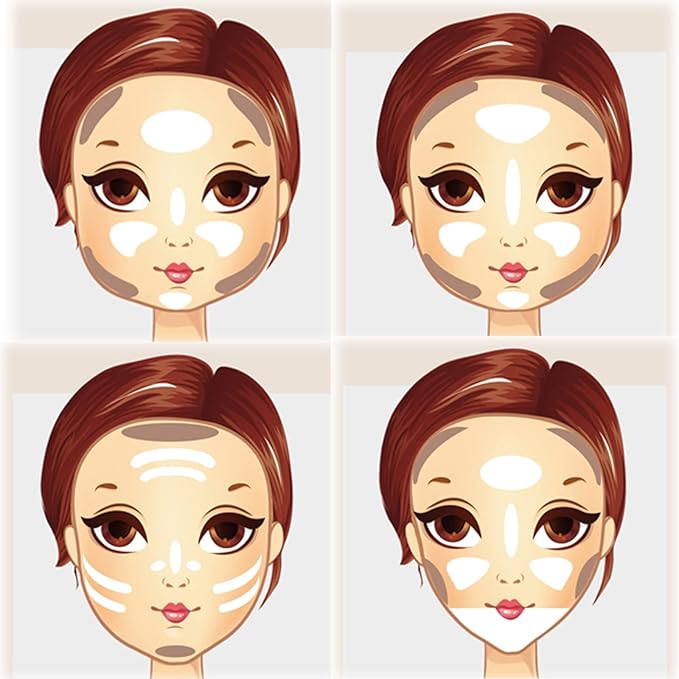 MEICOLY Cream Contour Stick Trio,Bronzer Highlighter Stick,2 in 1 Double Head Facial Repair Concealer Stick,3D Body Makeup Shading Trimming Stick,Smooth Gliding Face Illuminator Makeup,6 Colors