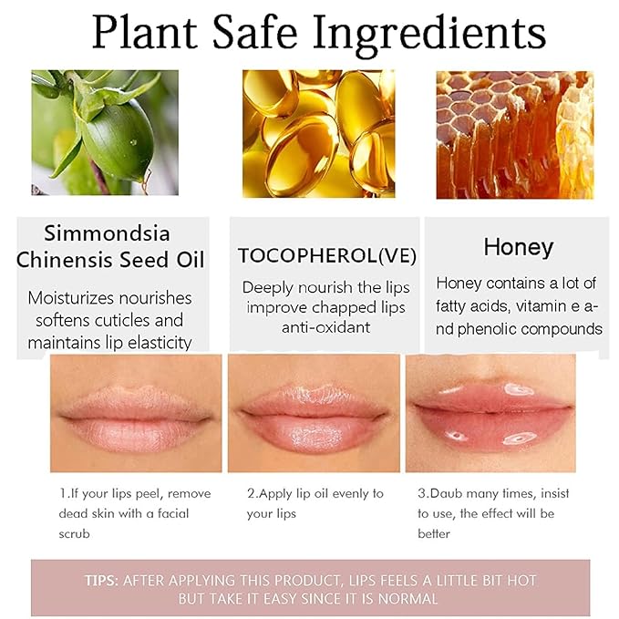 Vitamin E Lip Plumping Serum, Lip Hyaluronic Lip Plumper, Lip Plumping Serum Instant Lip Balm for Moisturize, Eliminate Dryness Wrinkles Enhances Plump Gloss (1PC)