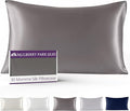 Mulberry Park 30 Momme Silk Pillowcase - Pure Silk Pillowcase for Hair and Skin, Grade 6A Charmeuse Weave Mulberry Real Silk Pillowcase for Luxury Night Sleep - 1 Pc Gunmetal (Queen 20'' x 30'')