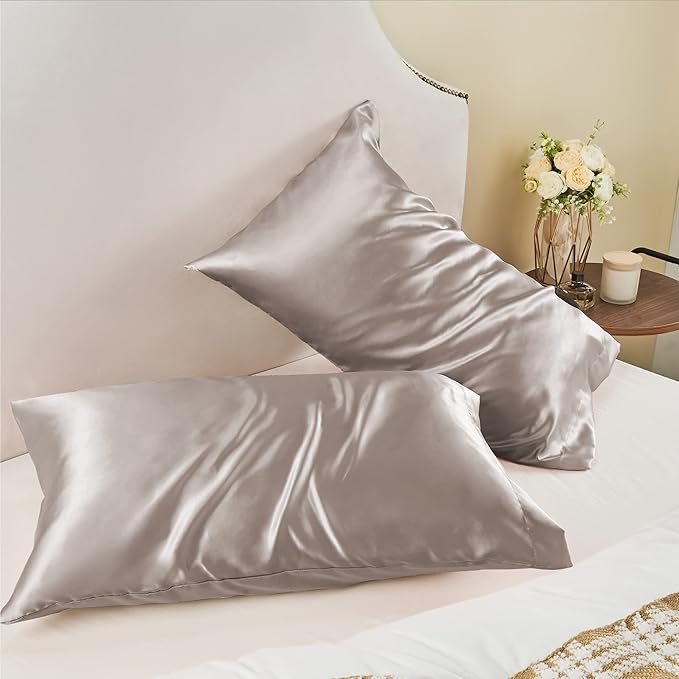 BEDELITE Satin Pillowcase for Hair and Skin, Super Soft and Cooling Similar to Silk Pillow Cases 2 Pack with Envelope Closure, Gift for Women Men(20"x36" King Size, Rose Taupe)
