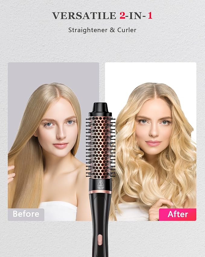 5 in 1 Curling Iron, Hair Curling Wand Set Thermal Brush 4 Interchangeable Ceramic Curling Wands (0.35"-1.25”) Fast Heat Up Dual Voltage Christmas Birthday Hair Tool Gifts for Women Travel