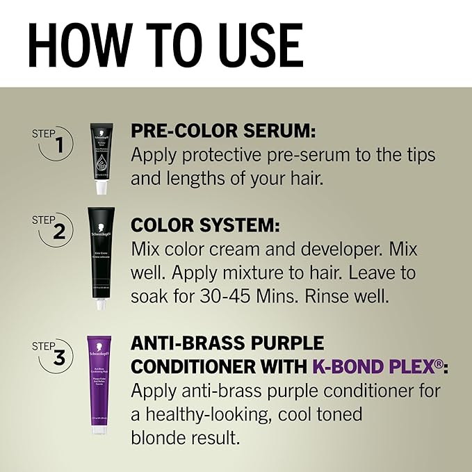 Schwarzkopf Keratin Blonde Hair Dye Platinum Blonde 001, Ultra Lightening Kit, 1 Application - Hair Bleach Enriched with Keratin, Lightens up to 9 Levels and Protects Hair from Breakage (Pack of 2)