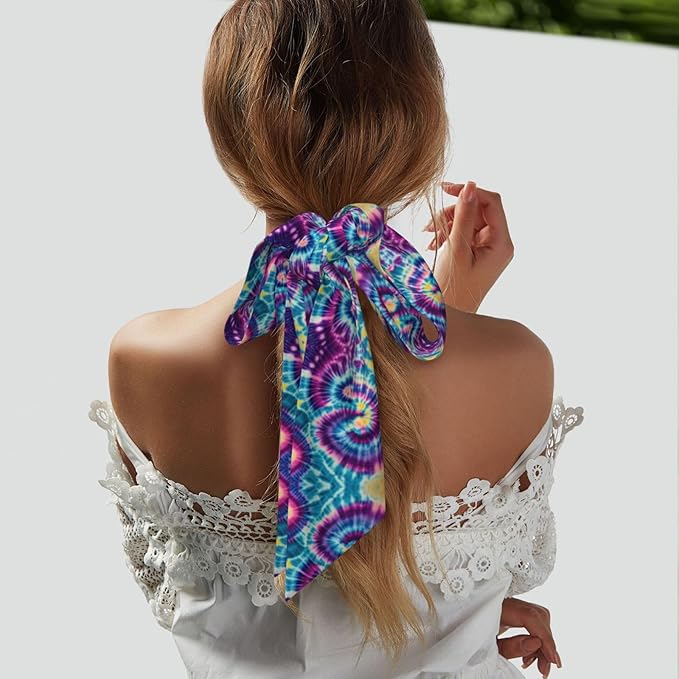 Headbands Tie Dye Art Head Hairband for Women Girls Lady, Lovely Neck Scarves Sports Fitness Shower Sweat Band Headbands Adjustable Make Up Wrap Neck Decor
