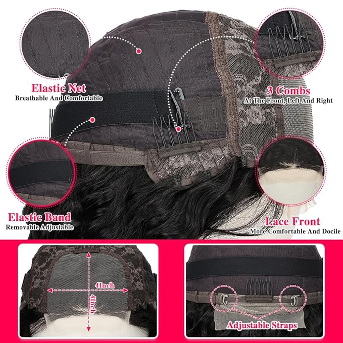 SOSATISFY Deep Wave Lace Front Wigs Human Hair 4x4 HD Transparent Lace Closure Wigs Glueless 180% Density Human Hair Wigs for Black Women Pre Plucked with Baby Natural Hairline (20 inch)