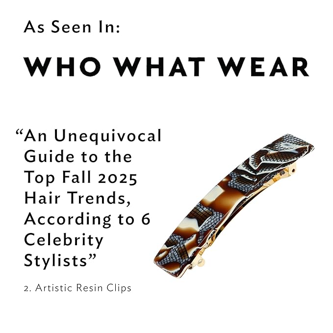 Black Hair Barrette for Thin Hair, Classic Rectangle French Barrette for Women, Lightweight and Comfortable, Strong Hold | France Luxe