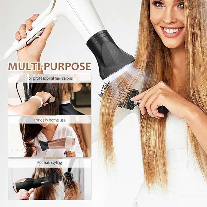 CLISPEED 2 Pcs Universal Hair Dryer Nozzle: 2 Type Hair Dryer Attachment Concentrator - Replacement Blow Flat Nozzle and Comb Attachment