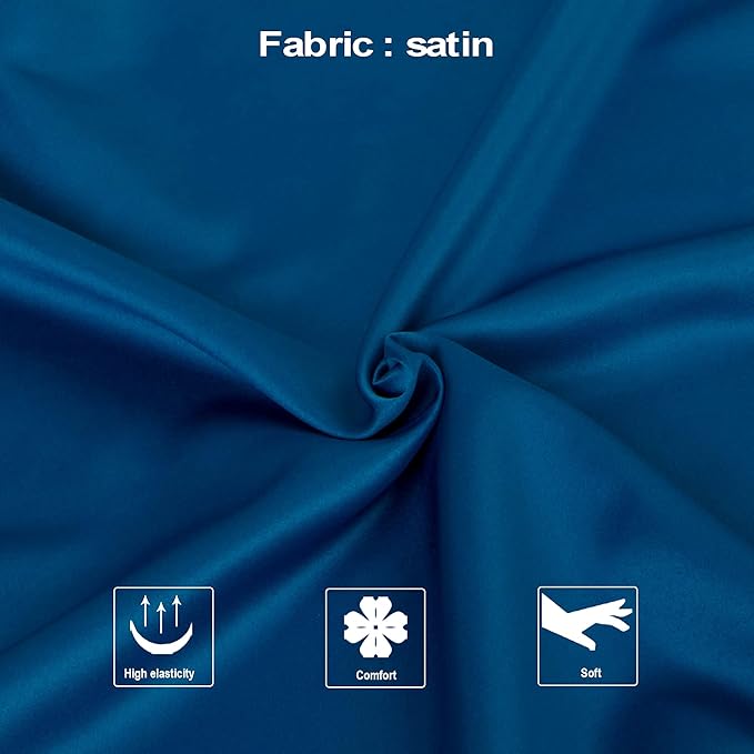 NTBAY Zippered Satin Pillow Cases for Hair and Skin, Luxury Standard Hidden Zipper Pillowcases Set of 2, 20x26 Inches, Royal Blue