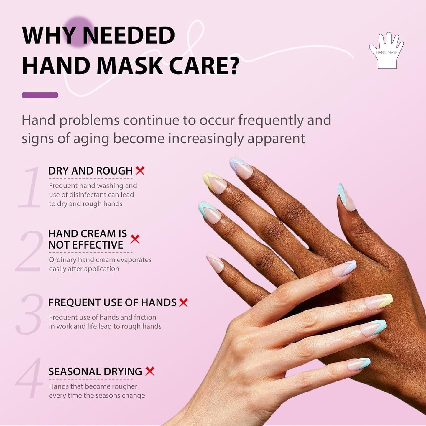 Hydrating Hand Foot Masks Set,3 Pack Glove Mask for Dry Hand,Exofliating 3 Pack Socks Maskfor Peeling Away Dead Skin Calluses（Lavender）