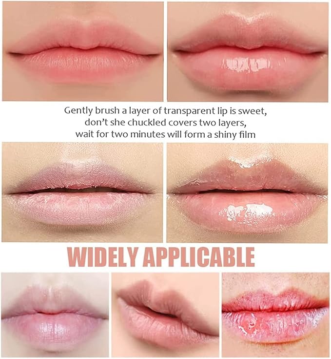 Vitamin E Lip Plumping Serum, Lip Hyaluronic Lip Plumper, Lip Plumping Serum Instant Lip Balm for Moisturize, Eliminate Dryness Wrinkles Enhances Plump Gloss (2PC)