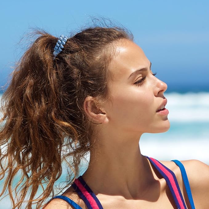 54 Pcs(3 Pack of 18) Colorful Spiral Hair Ties,Individually Wrapped Coil Hair Ties,Phone Cord Hair Ties for Thin Hair Elastics No Damage,Ponytail Holders for Thick Hair,No Crease Hair Ties