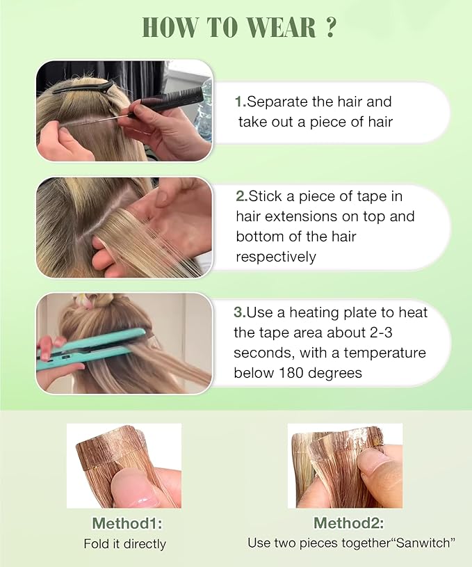 SURNEL Tape in Hair Extensions Human Hair 14 inch Natural Black to Chocolate Brown and Caramel Blonde Tape in Hair Extensions(#1B/4/27-14)