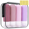 Travel Bottles for Toiletries, Travel Size Toiletries, TSA Approved 3oz Size Toiletry Containers, Leakproof & Refillable Silicone Bottles for Shampoo Conditioner(Purple)