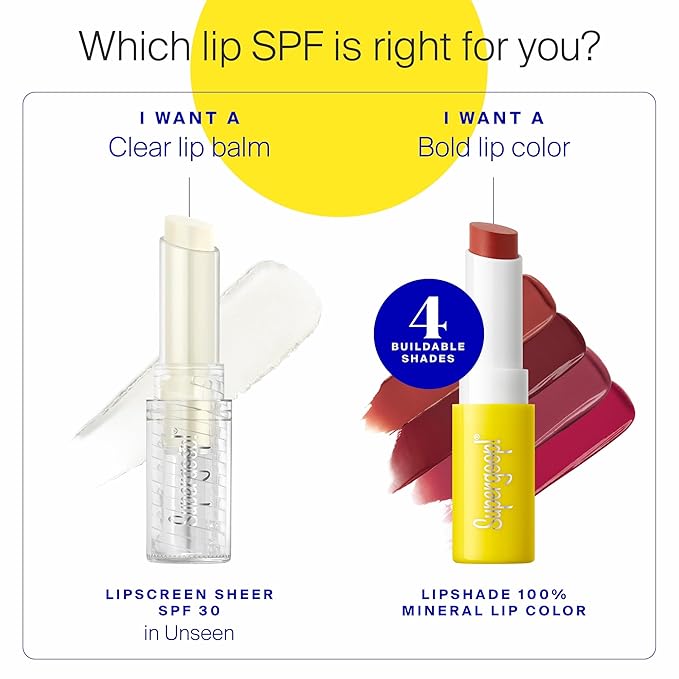 Supergoop! Lipscreen Sheer SPF 30 - Lightweight Clear Lip Balm with Acai Fruit Oil - Hydrates & Protects - Natural Finish - 0.12 oz