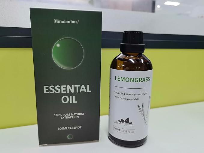 Pure Lemongrass Essential Oil, Mumianhua Natural Citral Oil for Outdoor Shield & Fresh Air, Aromatherapy for Patio, Garden & Camping Protection, Skin Care, Spray & Reed Diffuser, 3.38 Fl Oz
