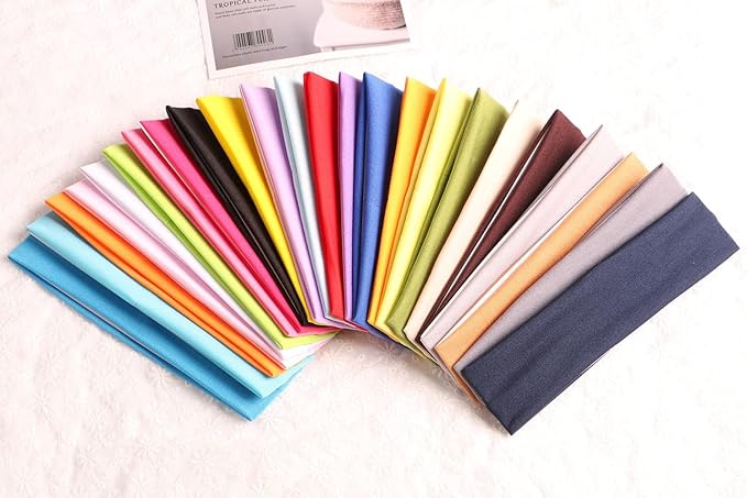 Yoga Sports Headbands,Pack of 24,Soft Elastic Stretchy Athletic Headband Workout Gym Sports Fitness Hair bands