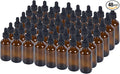 1 oz Dropper Bottle 48 Pack Amber Glass Boston Bottles 30ml with Eye Droppers Black Caps for Essential Oils, Perfume, Leak Proof Travel Bottles for Liquids